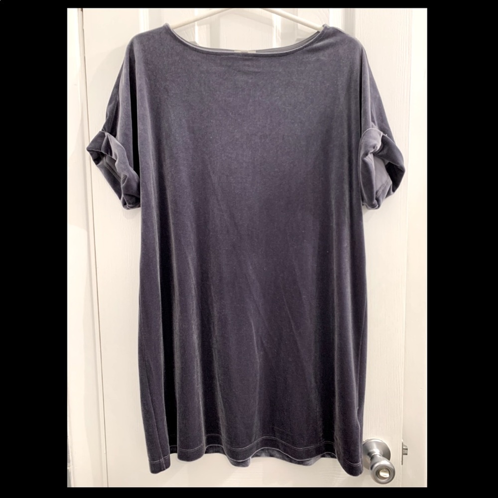 T-shirt dress; silver velvet